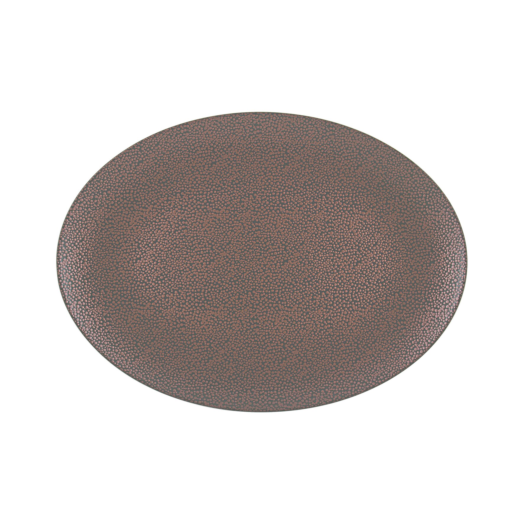 Pearls, Coupplatte oval 330 x 240 mm metallic copper