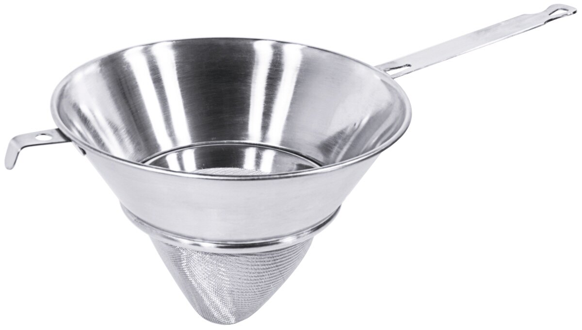 Gazespitzsieb 1,40 l / ø 195 mm mit Flachstiel / seidenmatt poliert