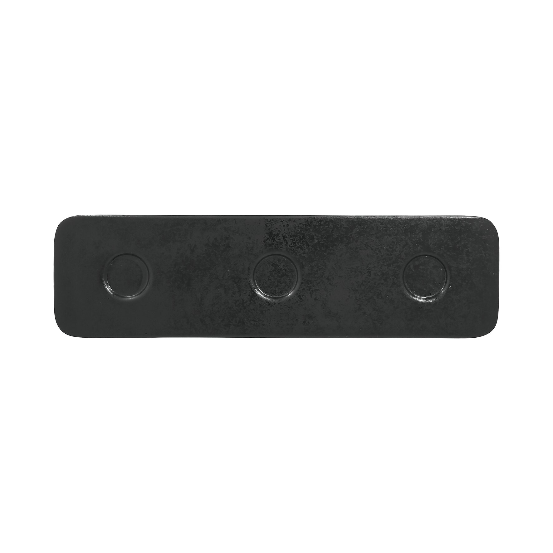Suggestions Shaped, Platte rechteckig shaped mit 3 Ringen 365 x 105 mm schwarz
