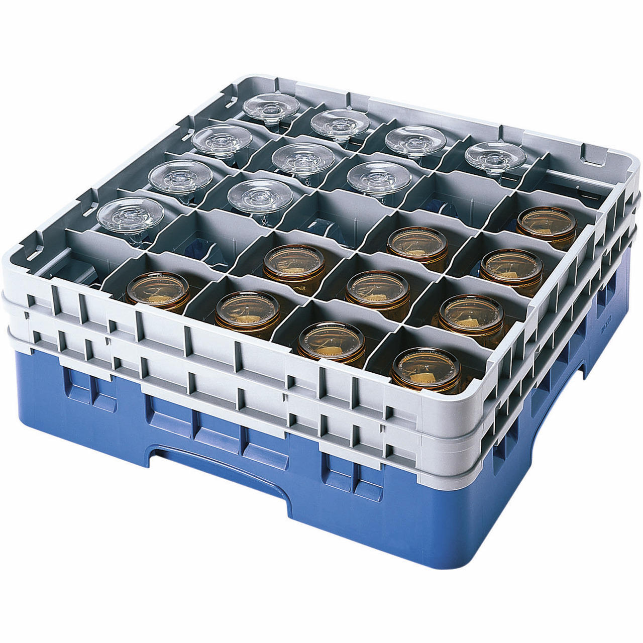 Gläserspülkorb 16 x bis 114 mm Glashöhe 500 x 500 x 143 mm blau