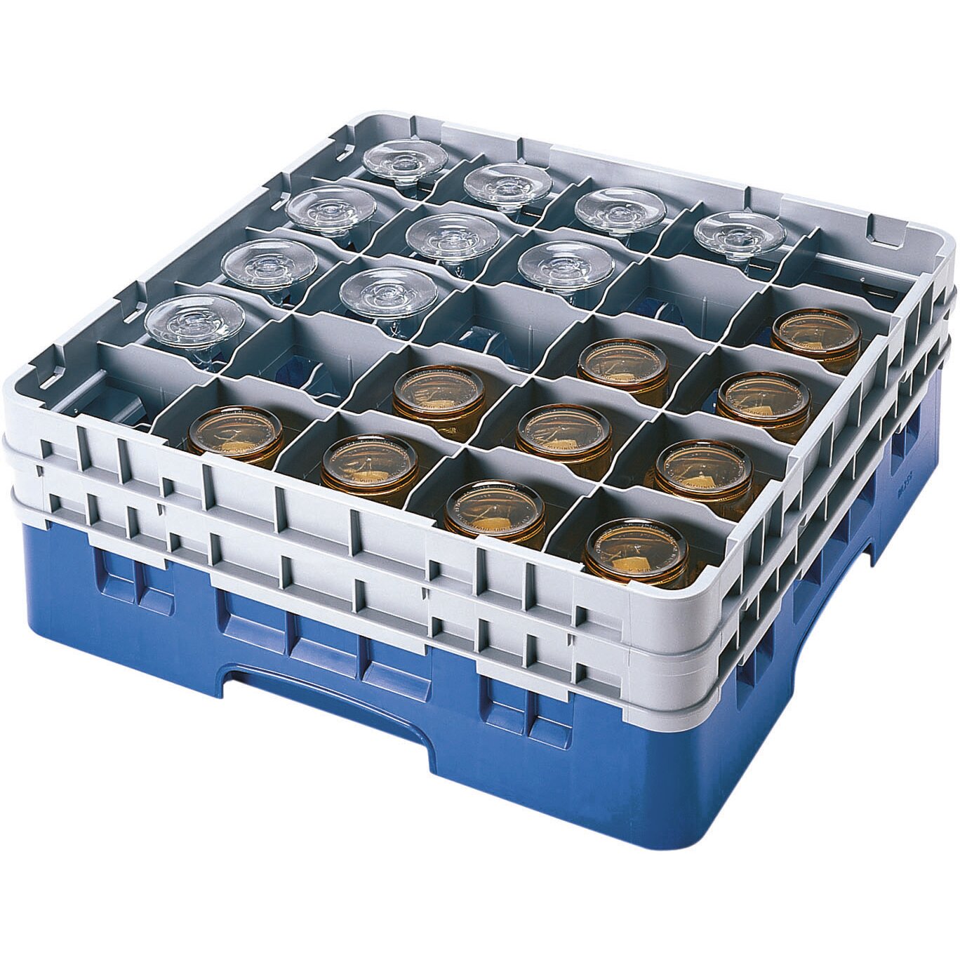 Gläserspülkorb 16 x bis 114 mm Glashöhe 500 x 500 x 143 mm blau
