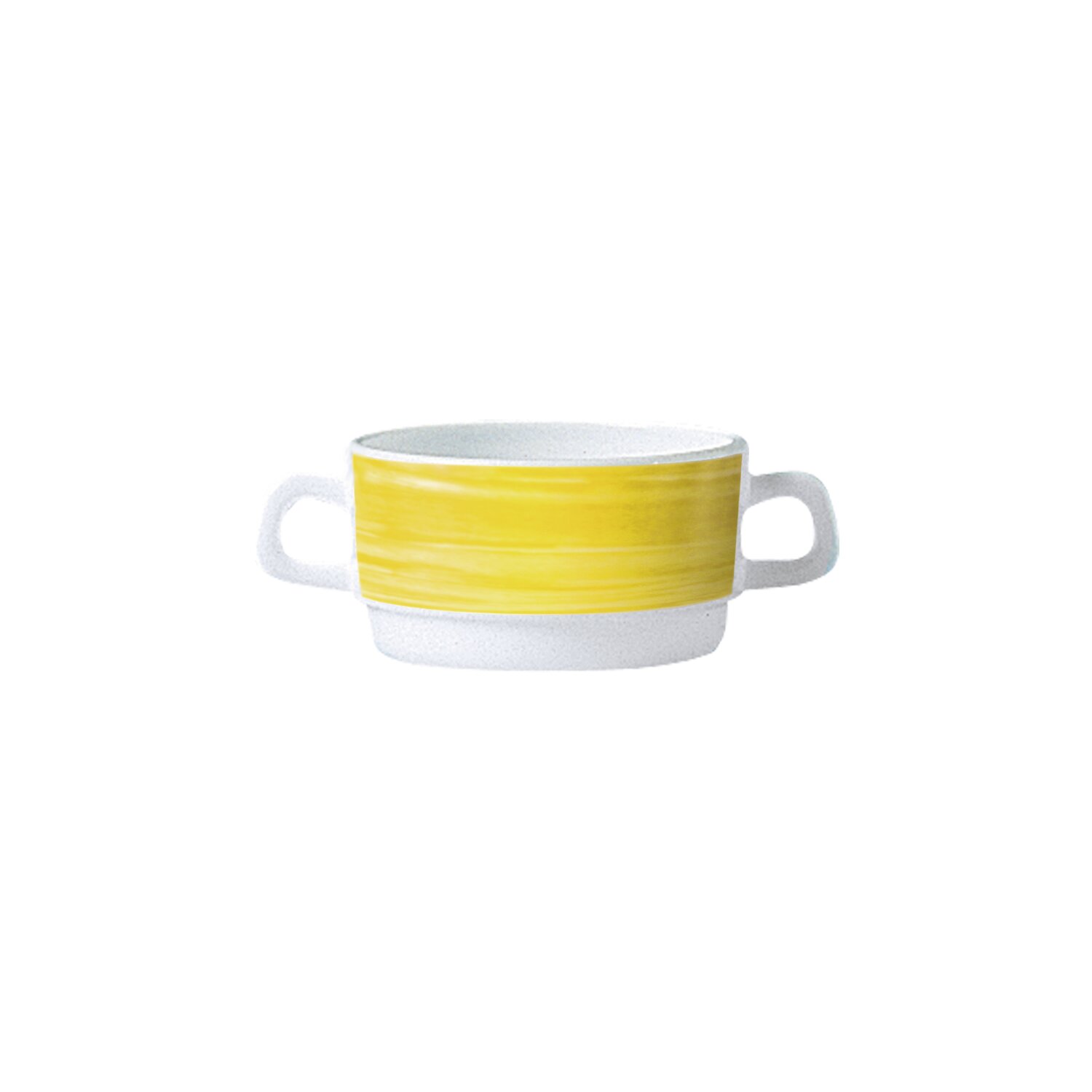 Brush Yellow, Restaurant Suppentasse mit 2 Henkeln stapelbar ø 96 mm / 0,32 l gelb