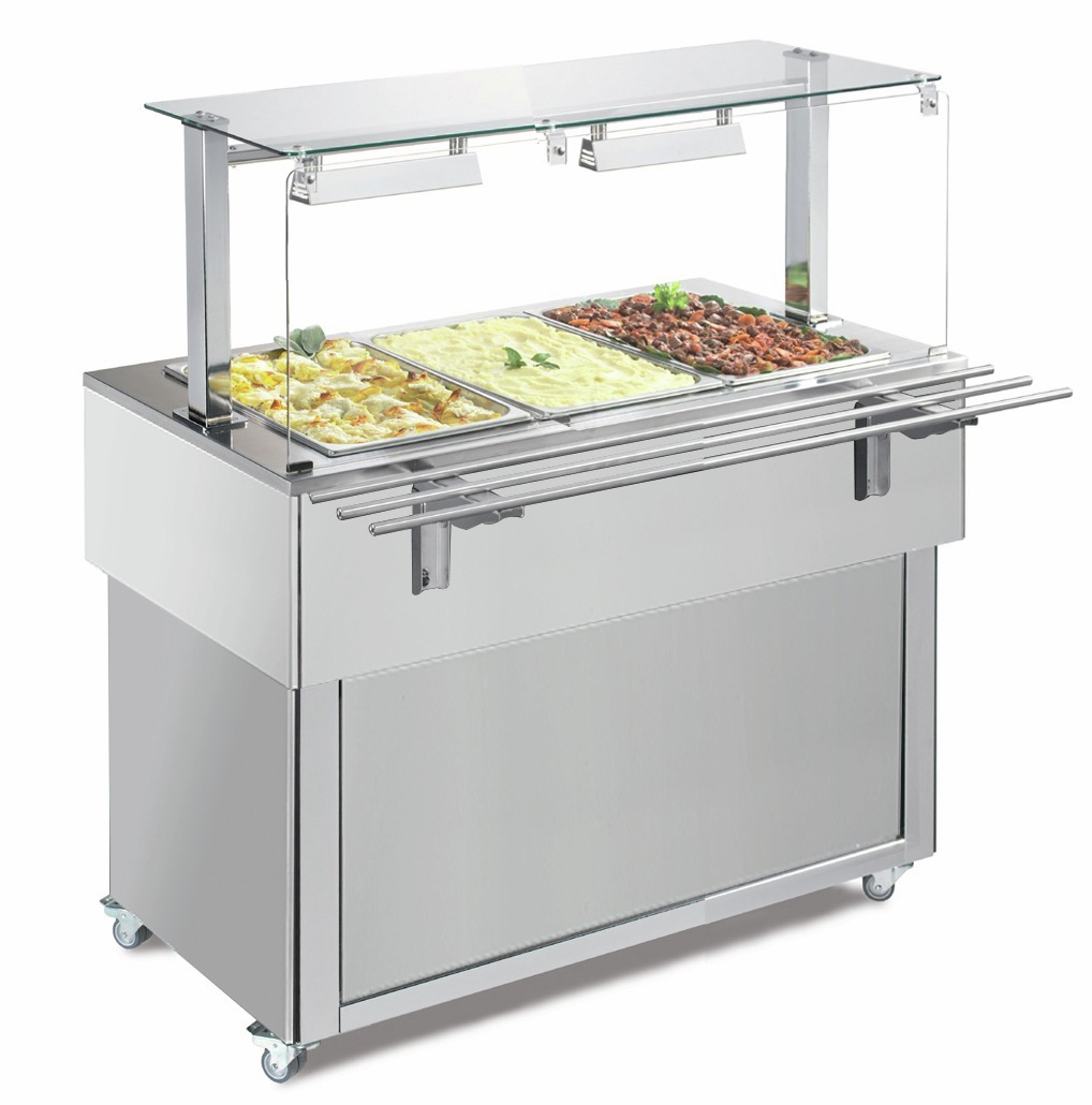Ausgabe-Element Bain-Marie Wanne 1169 mm GN 3/1 Vollverkleidung RAL/Edelstahl