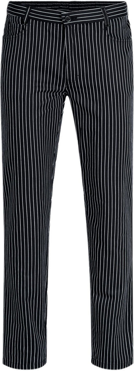 Herren-Hose "Five-Pocket" gestreift schwarz/ weiß Größe 42