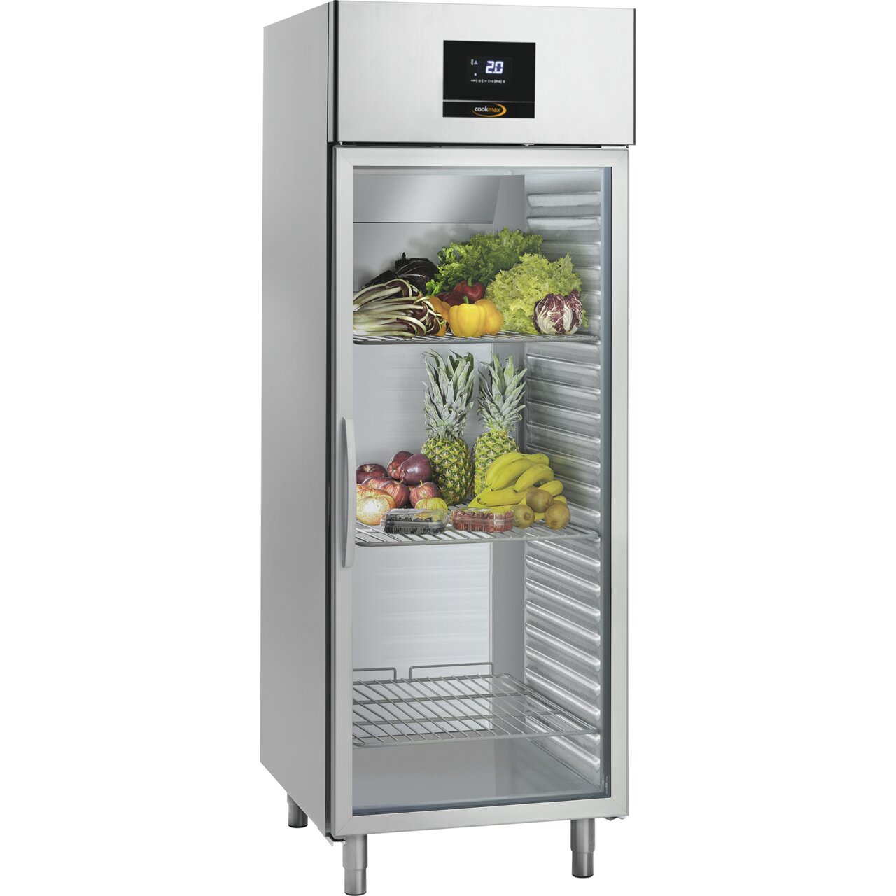 Kühlschrank mit Glastür 700 l GN 2/1, 1 Tür