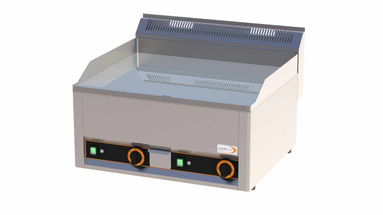 Elektro-Grillplatte rau verchromt 2 Heizzonen 660 x 600 x 290 mm