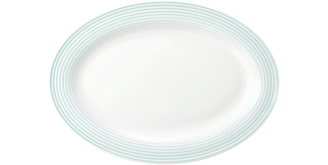 Blues, Platte oval 254 x 181 x 22 mm arktisblau