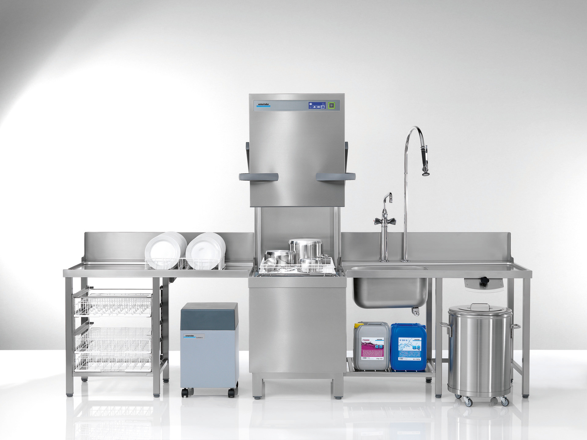 Durchschubspülmaschine PT-M / 500 x 500 mm / mit Sauglanzen / Energy Plus