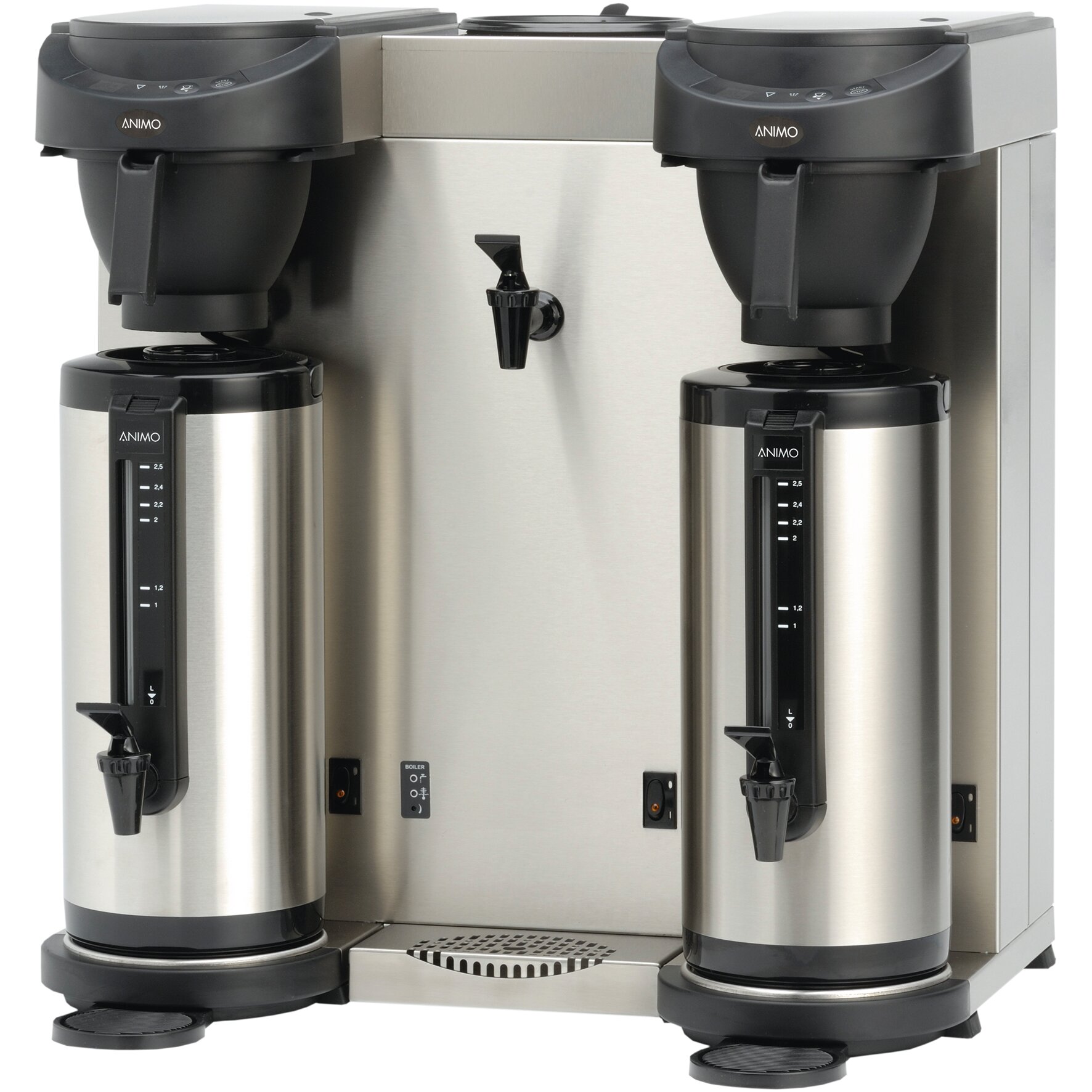 Filterkaffeemaschine 2,40 l schwarz mit 2 Thermosbehälter/mit Wasseranschluss