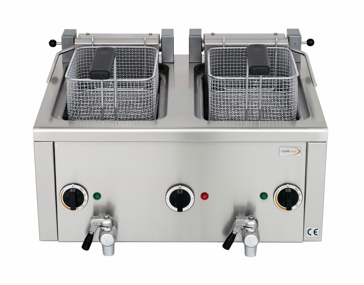 Elektro-Fritteuse 2 x 6 l mit Ablasshahn, 400V