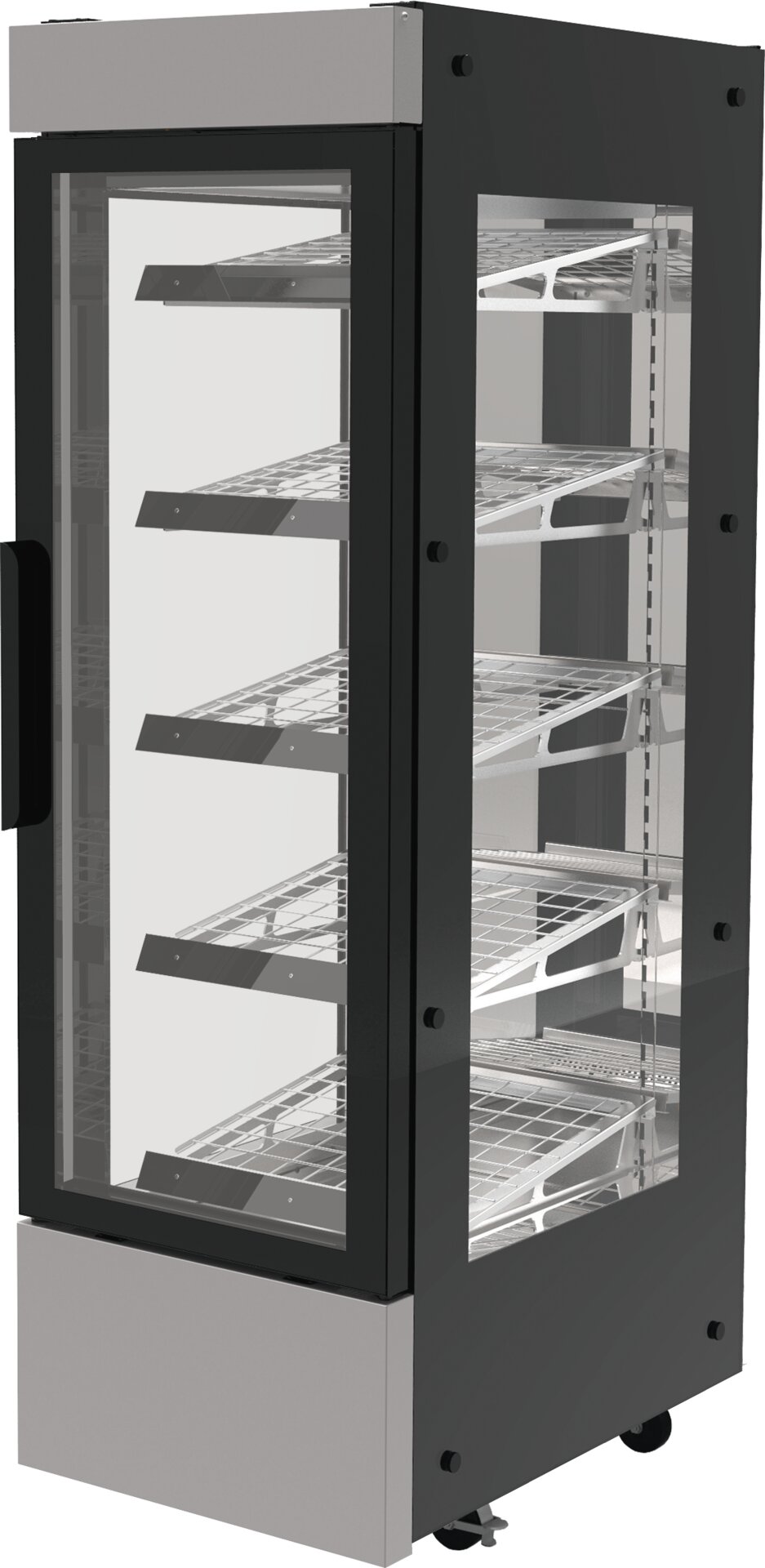 Warmhalteschrankvitrine Hub 600 / Türanschlag links schwarz