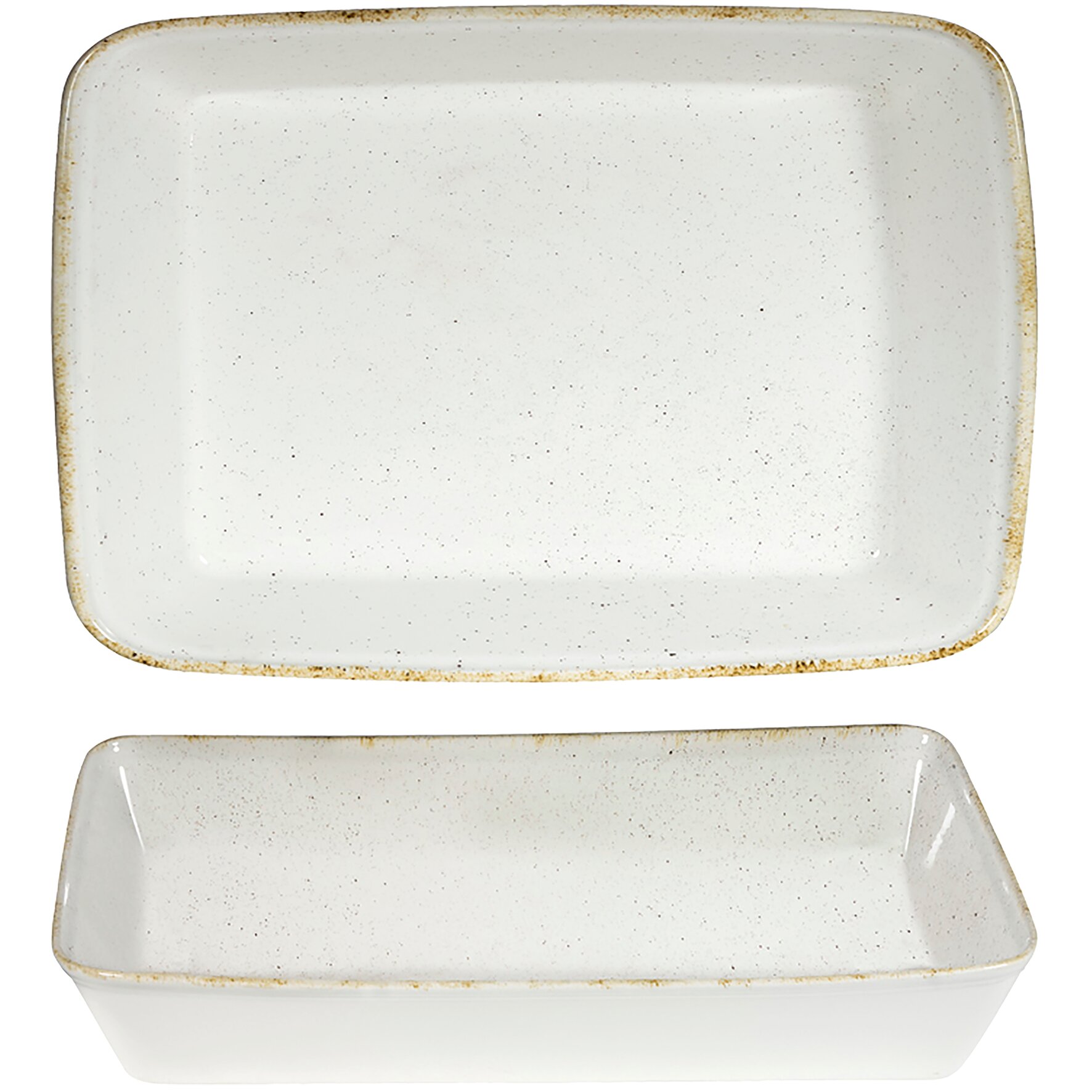 Stonecast, Auflaufform rechteckig 380 x 250 x 62 mm / 3,50 l Barley White