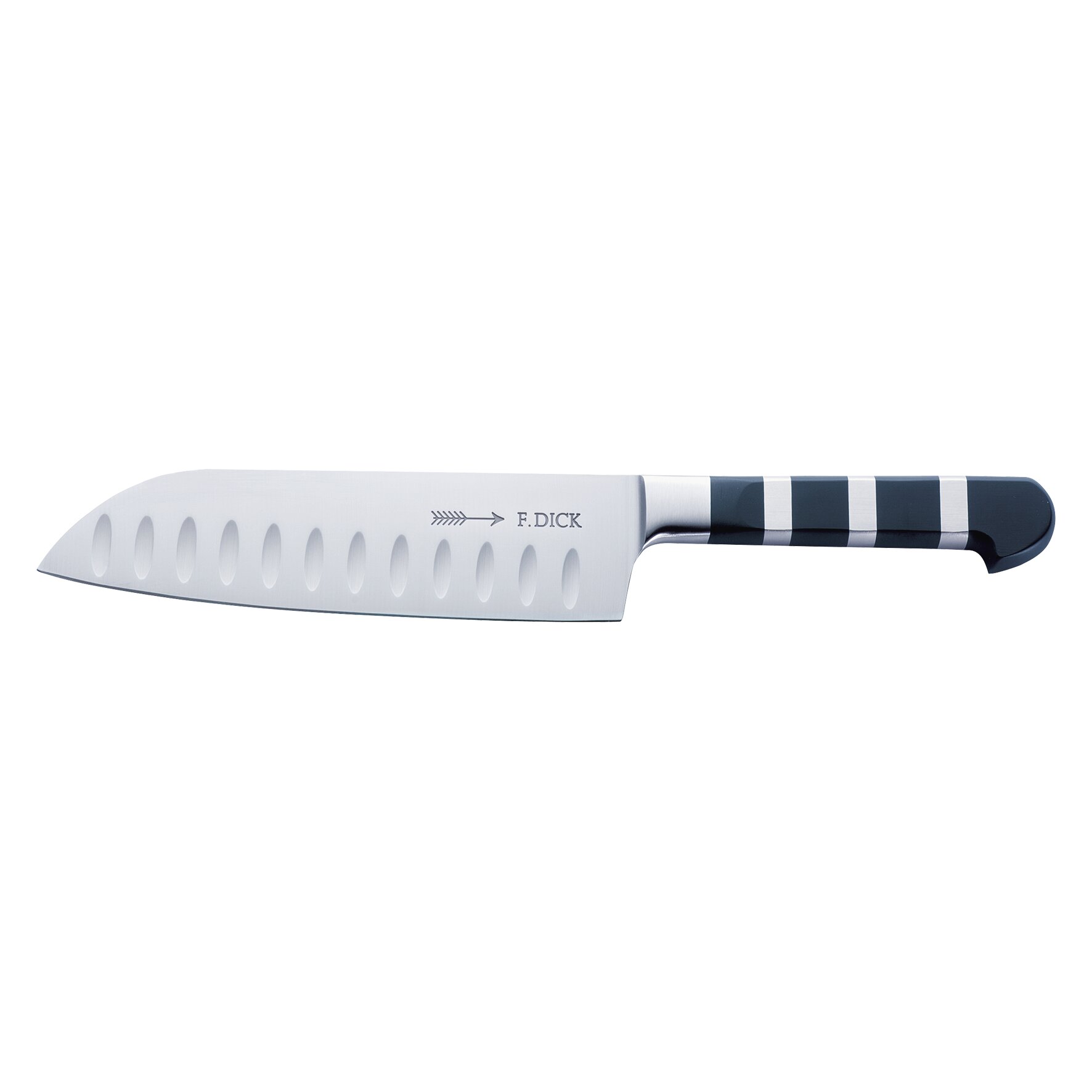 1905, Santoku Klingenlänge 180 mm mit Kullenschliff
