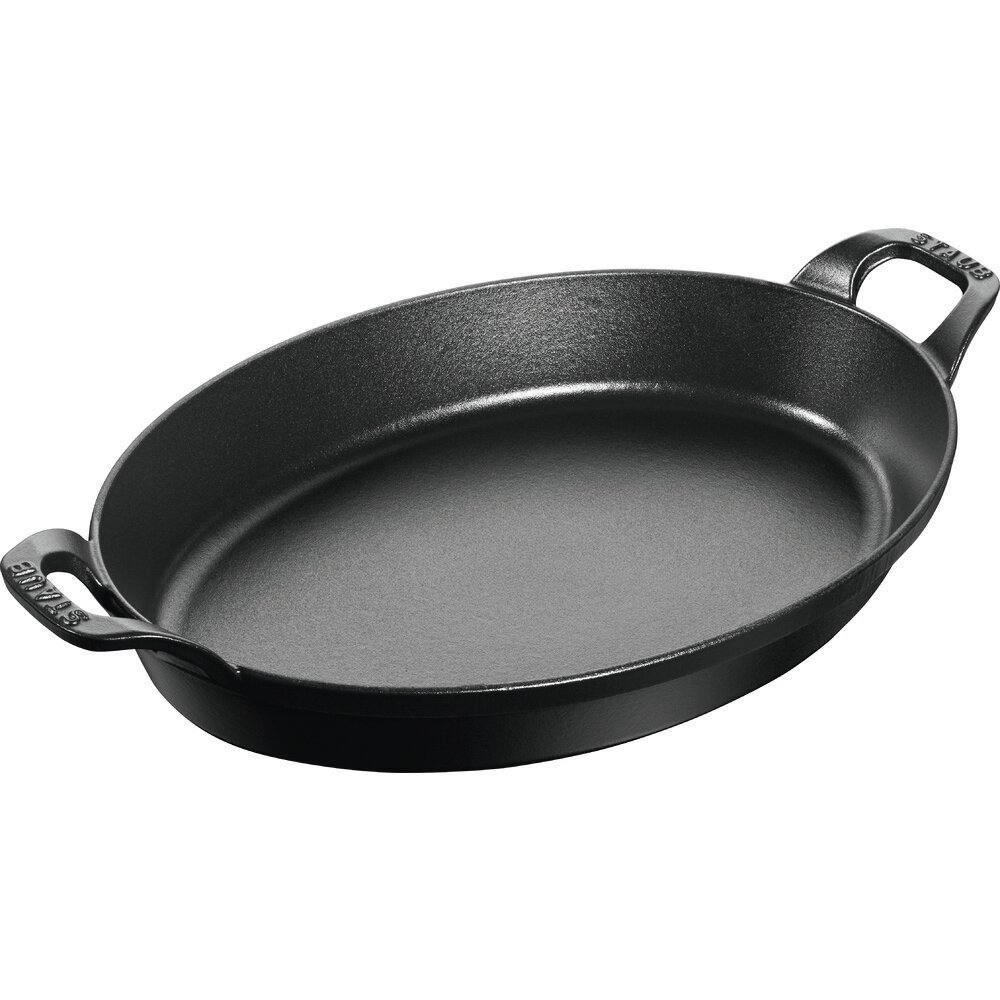 Auflaufform stapelbar oval 447 x 285 mm schwarz