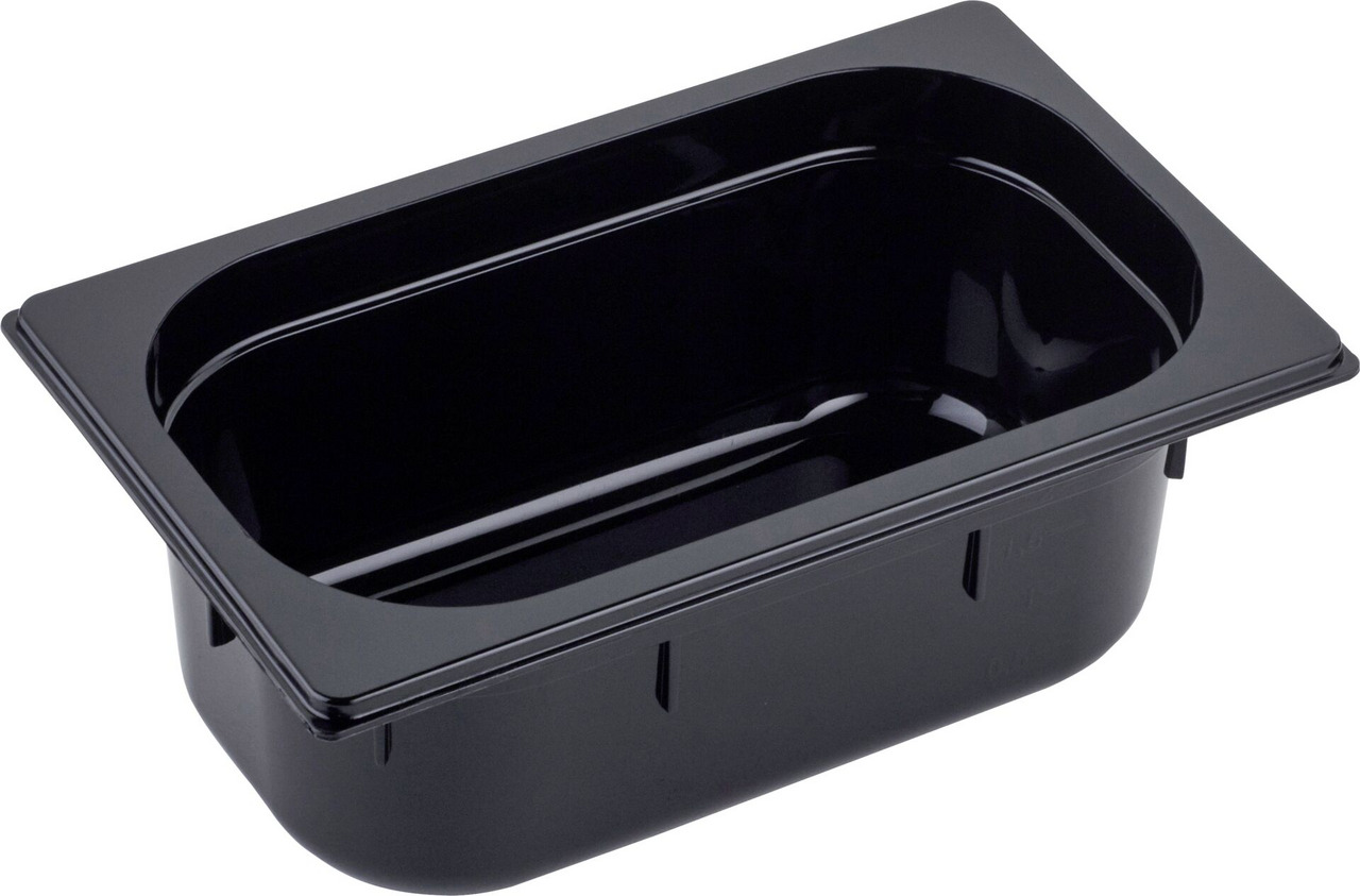 GN Behälter 1/4 Polycarbonat schwarz T: 100mm