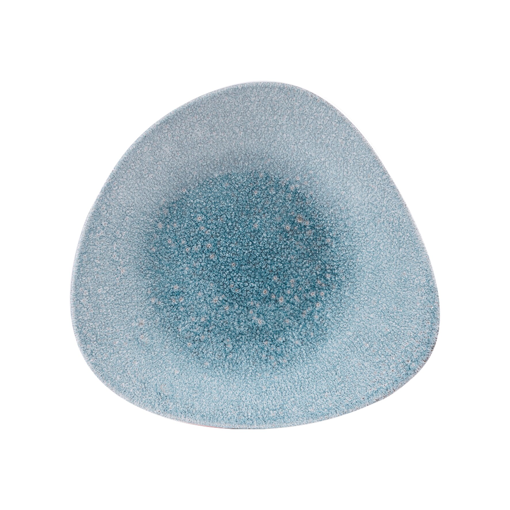 Studio Prints Raku, Bowl flach dreieckig 272 x 267 mm Topaz Blue