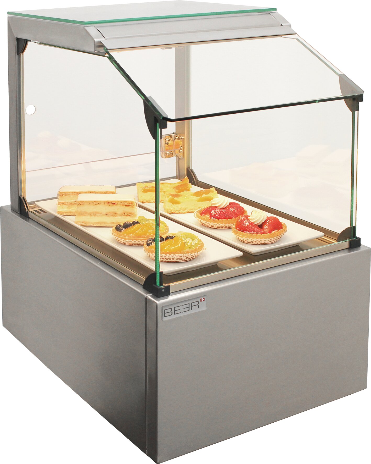 Speisenausgabevitrine Uno Top Cold / GN 1/1 / 100 mm tief / gerader Glasaufbau