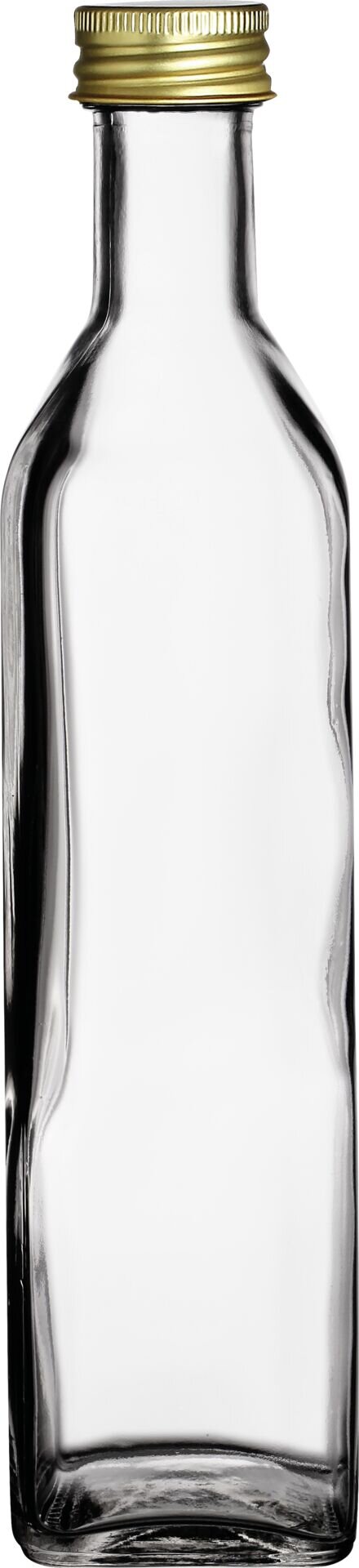 Glasflasche eckig 125ml