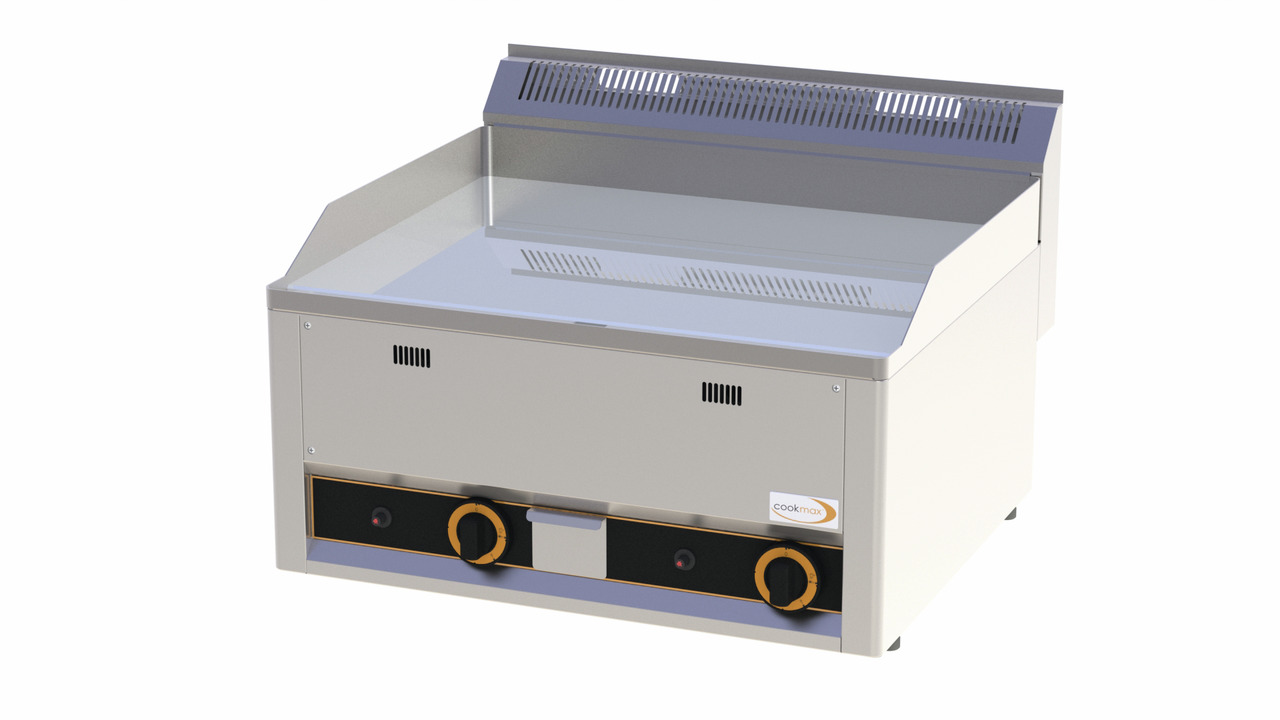 Gas-Grillplatte rau verchromt 2 Heizzonen 660 x 600 x 290 mm