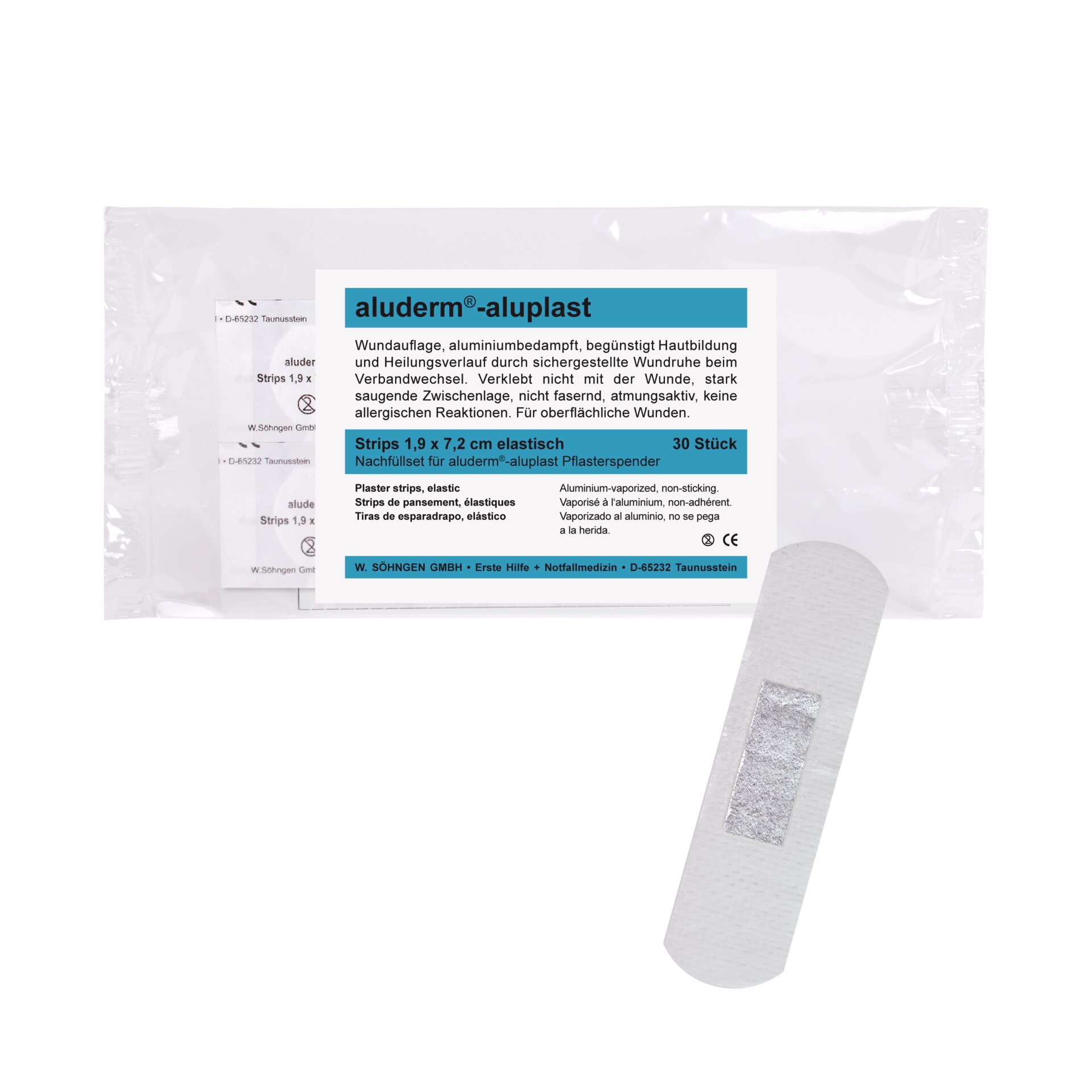 Nachfüllset aluderm Strips 72 x 19 mm, 30 Stück