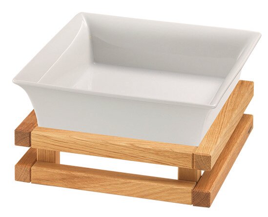 Porzellanschale 2,50 l 254 x 254 mm weiß / mit S-Standfuß Oak