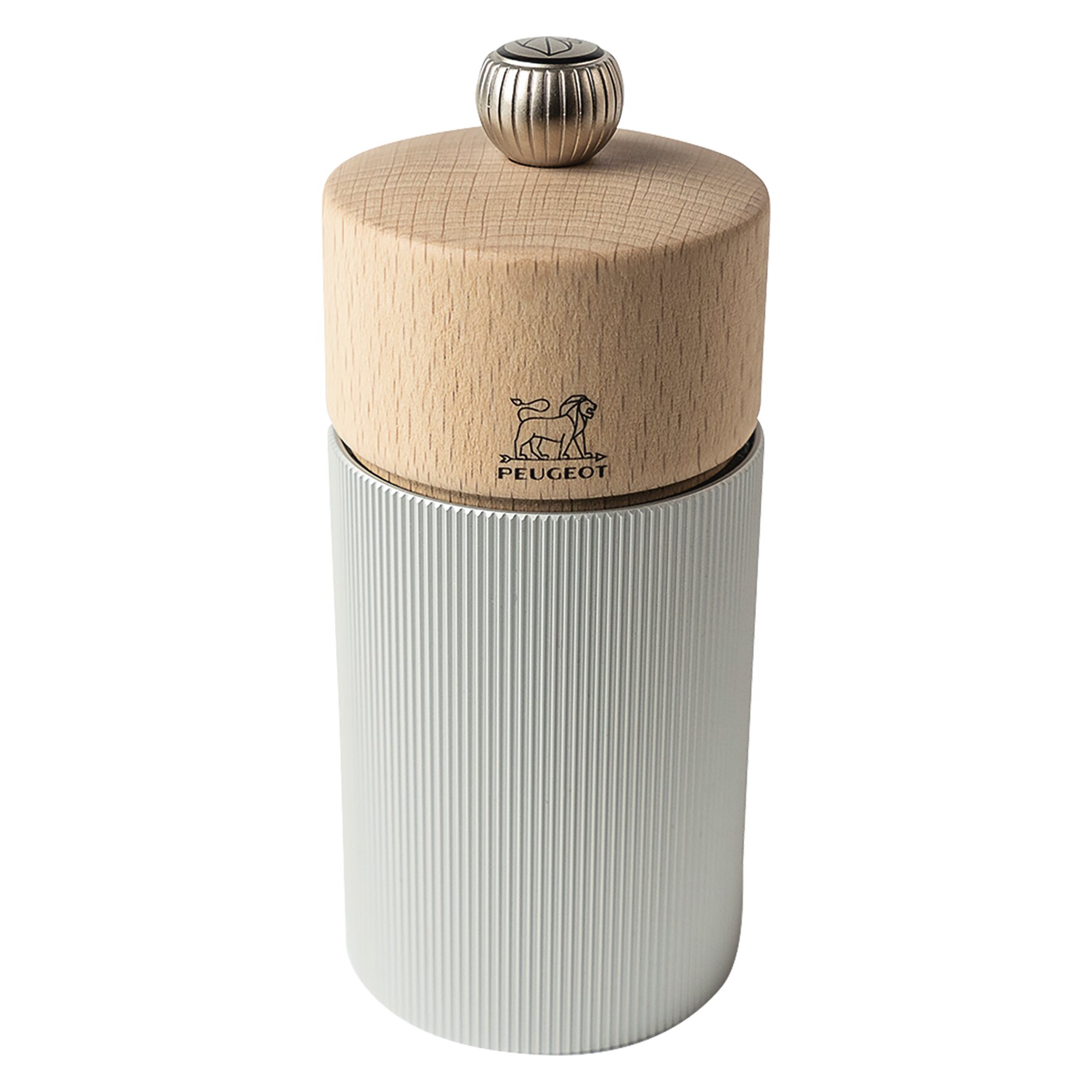 Line, Pfeffermühle 120 mm Aluminium + Buchenholz Natur