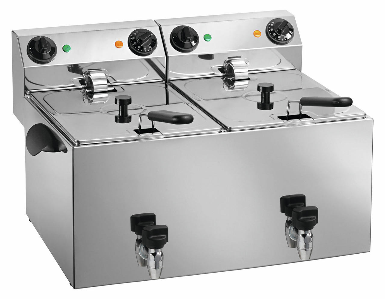 Elektro-Fritteuse 2 x 8 l mit Ablasshahn
