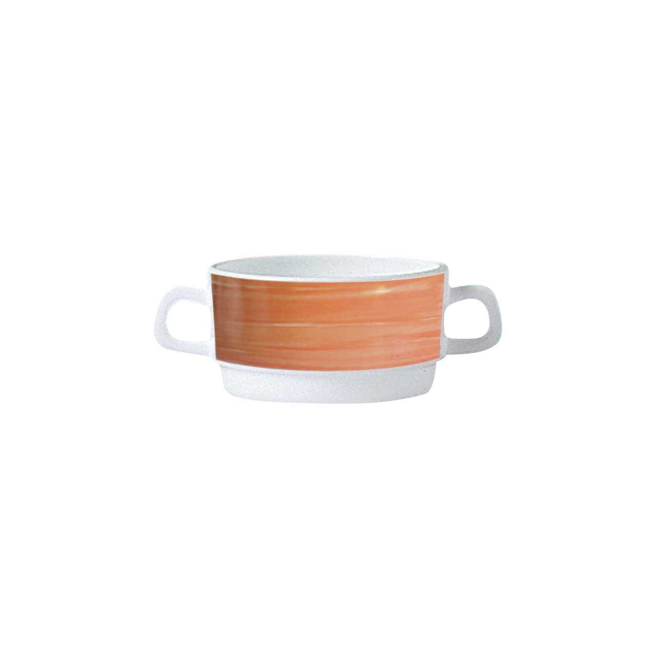 Brush Orange, Restaurant Suppentasse mit 2 Henkeln stapelbar ø 96 mm / 0,32 l orange