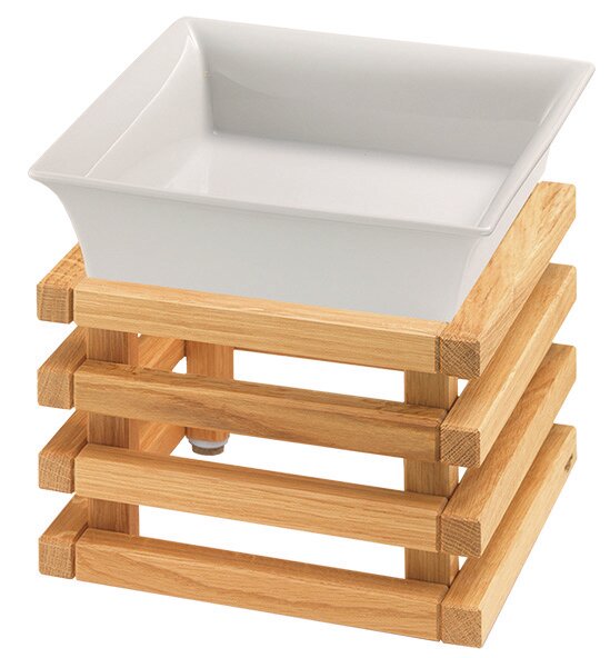 Porzellanschale 2,50 l 254 x 254 mm weiß / mit L-Standfuß Oak