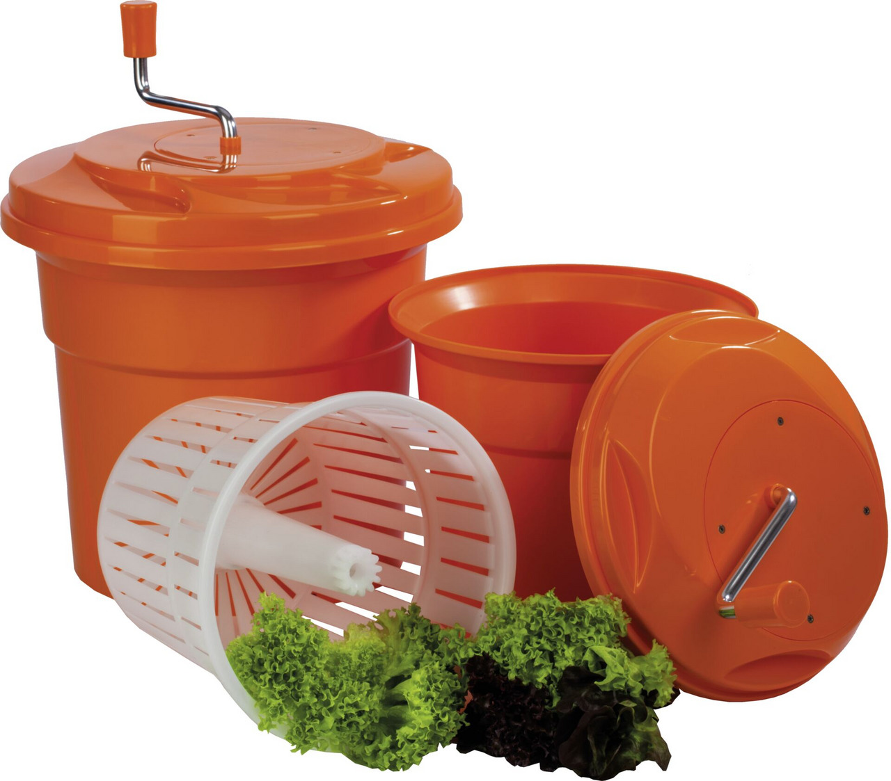 Salatschleuder manuell orange 12l
