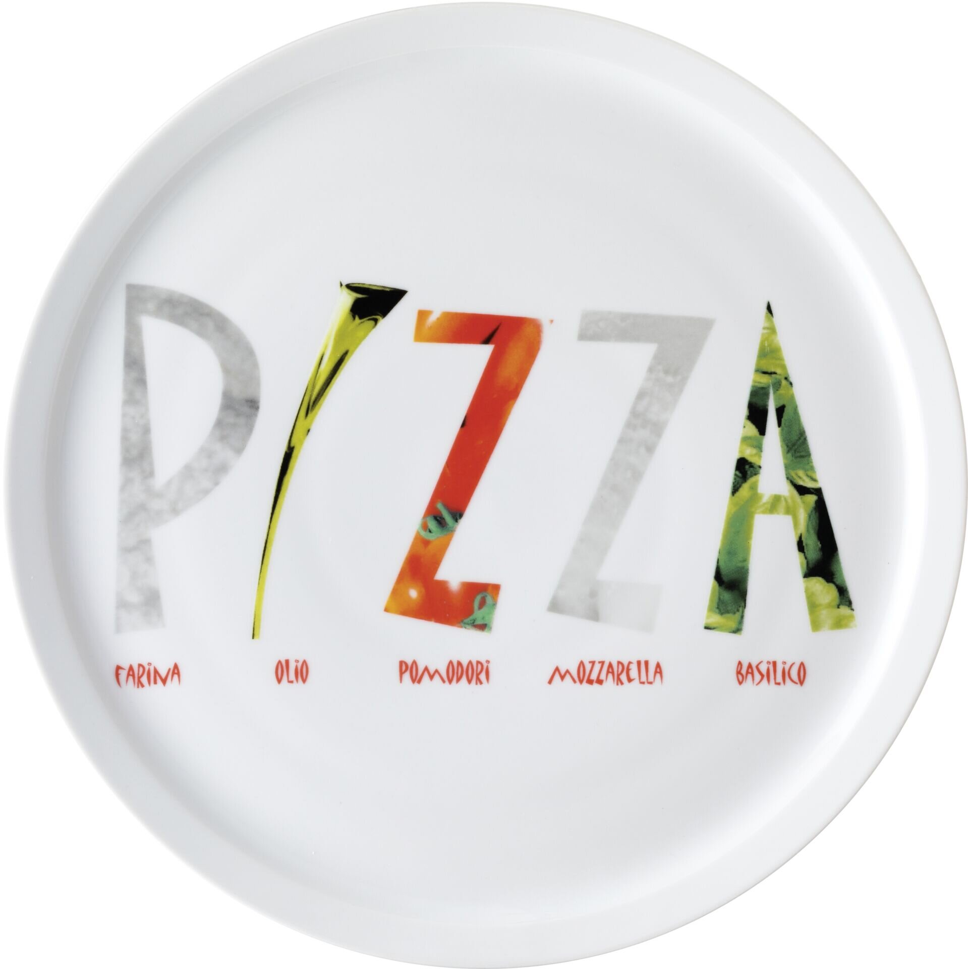 Pizzateller weiß mit Dekor "Pizza" Ø 30 cm