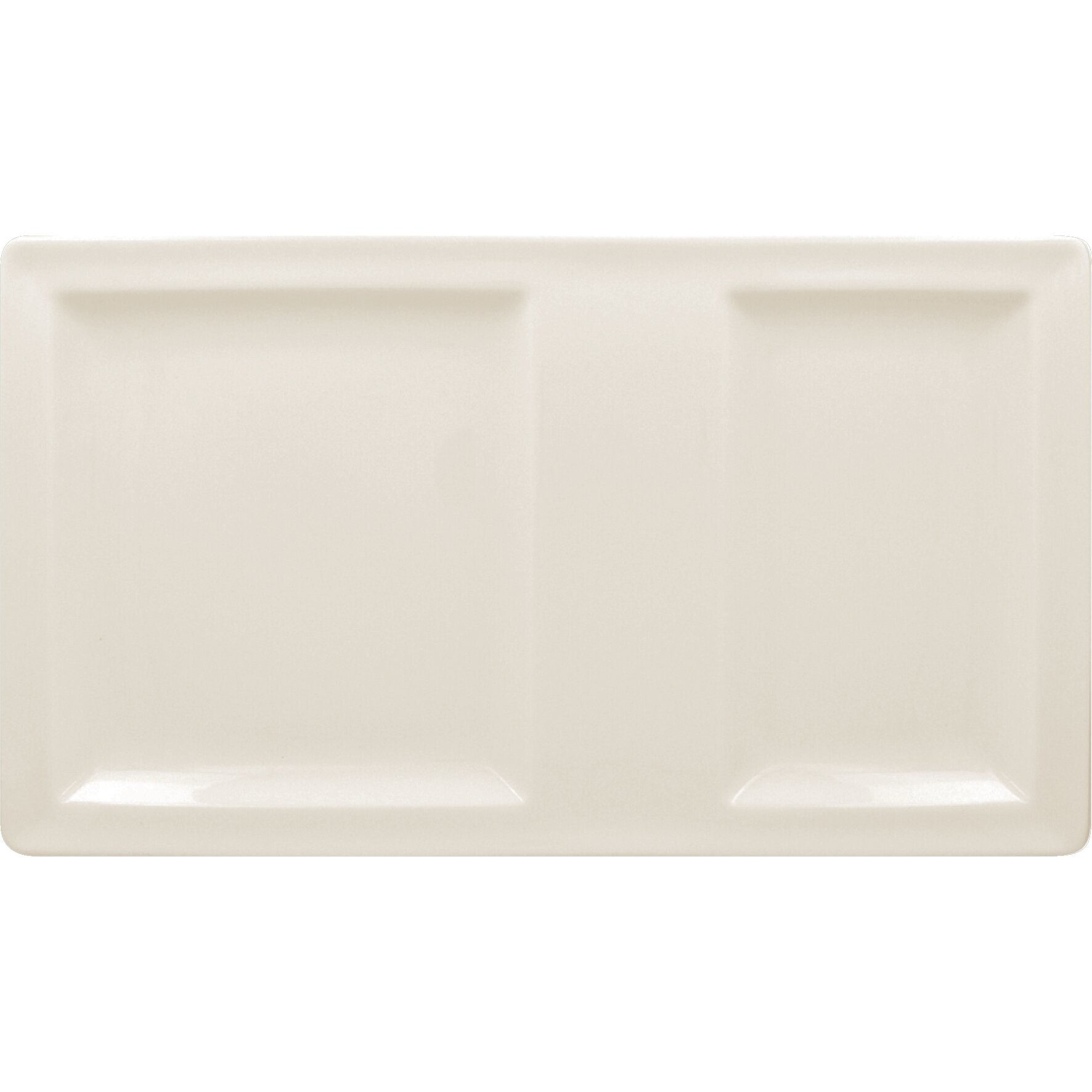 Classic Gourmet, Platte rechteckig 370 x 210 mm mit 2 Flächen creme